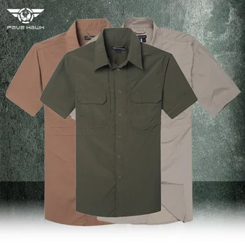 Мужская военная быстросохнущая рубашка, уличная водонепроницаемая солнцезащитная тактическая рубашка с длинными рукавами, летняя пляжная повседневная модная рубашка, мужская