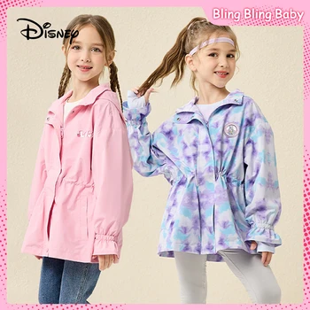 Уличная куртка Disney Lotso Daisy Duck для девочек, дизайн талии, Весна-осень, Водонепроницаемое, Ветрозащитное, окрашенное в Ореол, Модное пальто для кемпинга