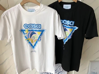 Топовая версия футболки CASA Casablanca для мужчин и женщин, футболка с перевернутым треугольным панголином, верхняя футболка