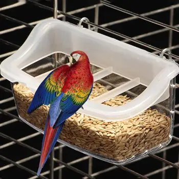 Экологически чистый аксессуар для птичьей клетки, прочная подвесная кормушка для птиц с защитой от брызг, сетка для клетки для птицы на 360 градусов