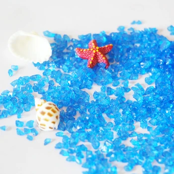 Ледяная голубая 3-6 мм Битая стеклянная крошка, используемая для терраццо-пола и ландшафтного дизайна