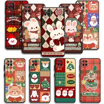 Веселого Рождества, Чехол с Мультяшным Кроликом и Медведем Для Samsung Galaxy A50 A70 A04 A10s A20s A20e A02 A02s A03 M54 M52 M33 M31 M23 M34 M13